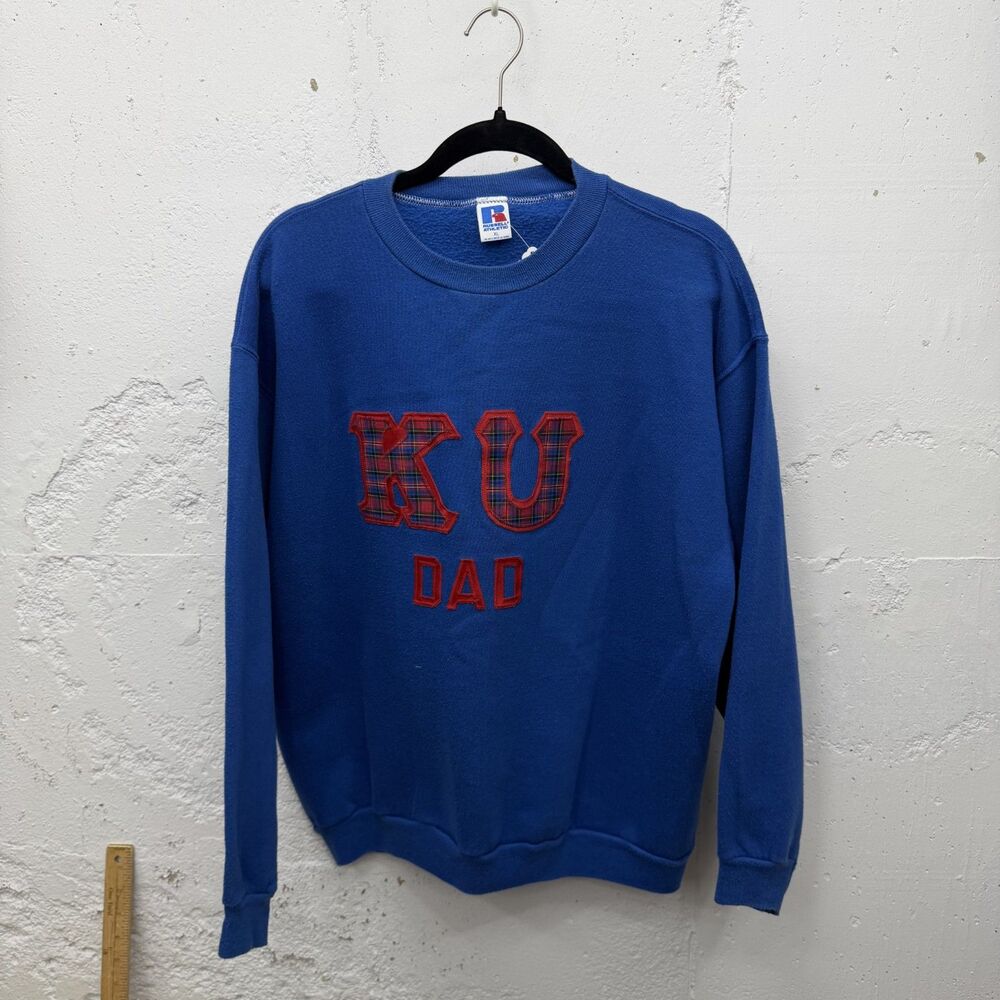 Vintage 90's KU Dad Parent fraternity Kansas University sweatshirt XL